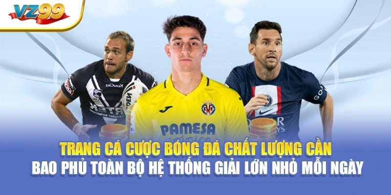 Trang cá cược bóng đá chất lượng cần bao phủ toàn bộ hệ thống giải lớn nhỏ mỗi ngày